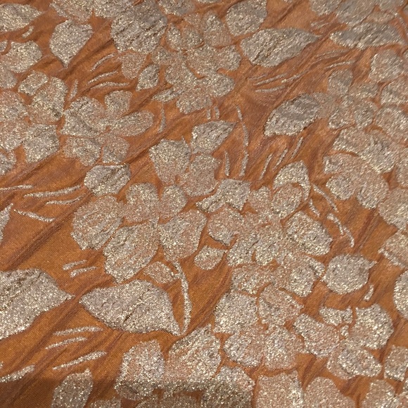 TALBOTS PENCIL SKIRT GOLD BROCADE LEAVES PENCIL SKIRT - Picture 6 of 7